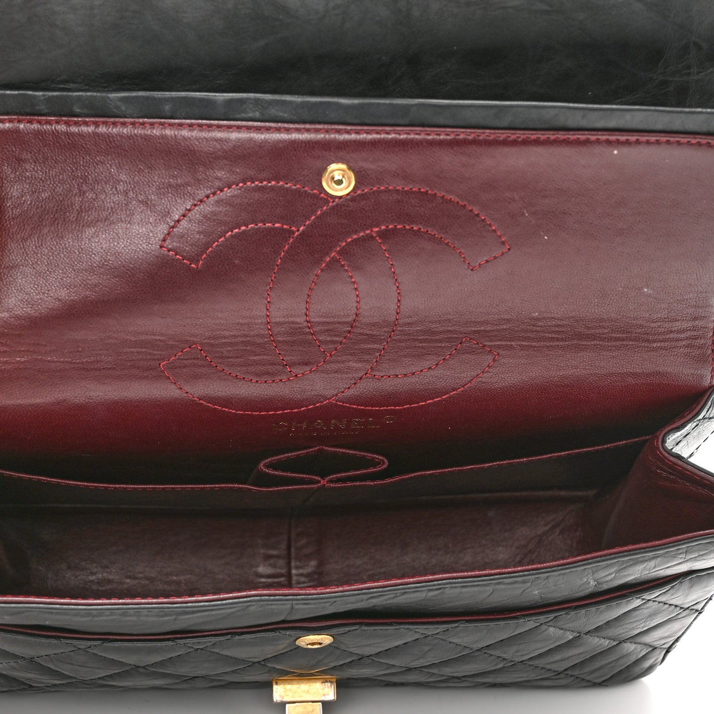 Aged Calfskin Quilted 2.55 Reissue 226 Flap Black