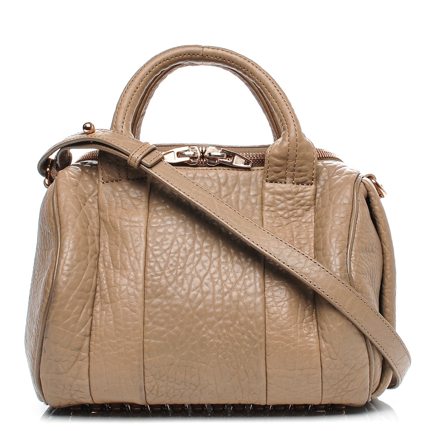Pebbled Lambskin Rockie Latte Rose Gold Hardware