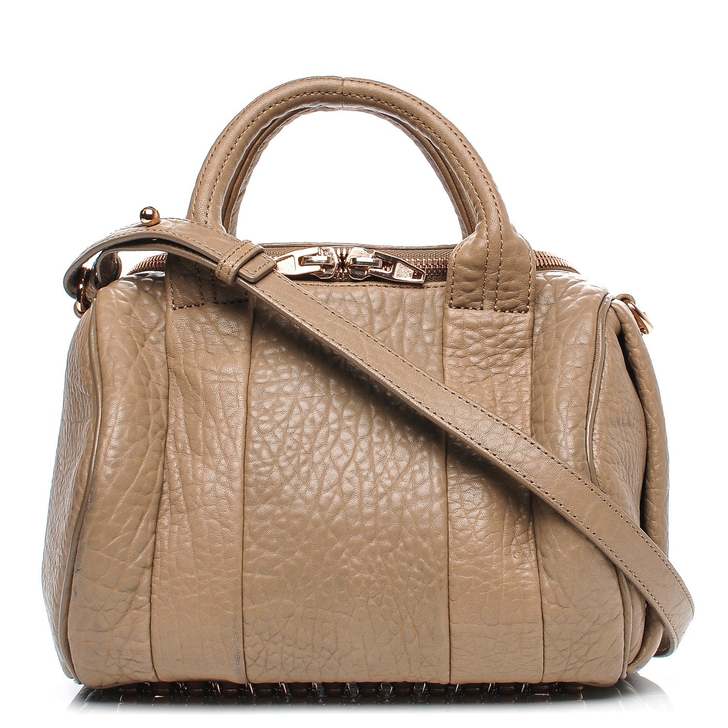 Alexander Wang Pebbled Lambskin Rockie Latte Rose Gold Hardware 8 of 16