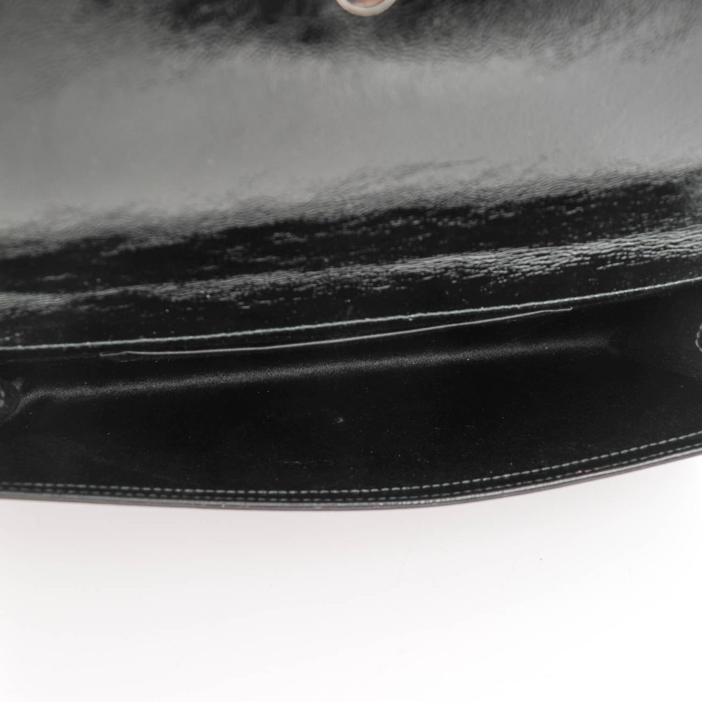 Textured Patent Monogram Large Belle De Jour Clutch Black
