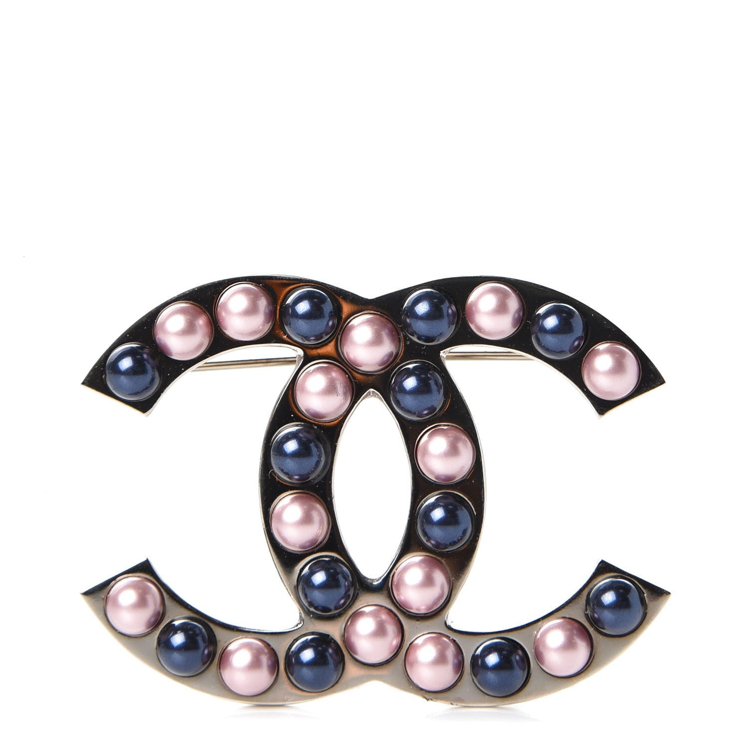 Chanel Pearl CC Brooch Silver Multicolor 1 of 6