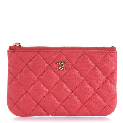 Chanel Iridescent Caviar Quilted Small Cosmetic Case Dark Pink 1 of 7