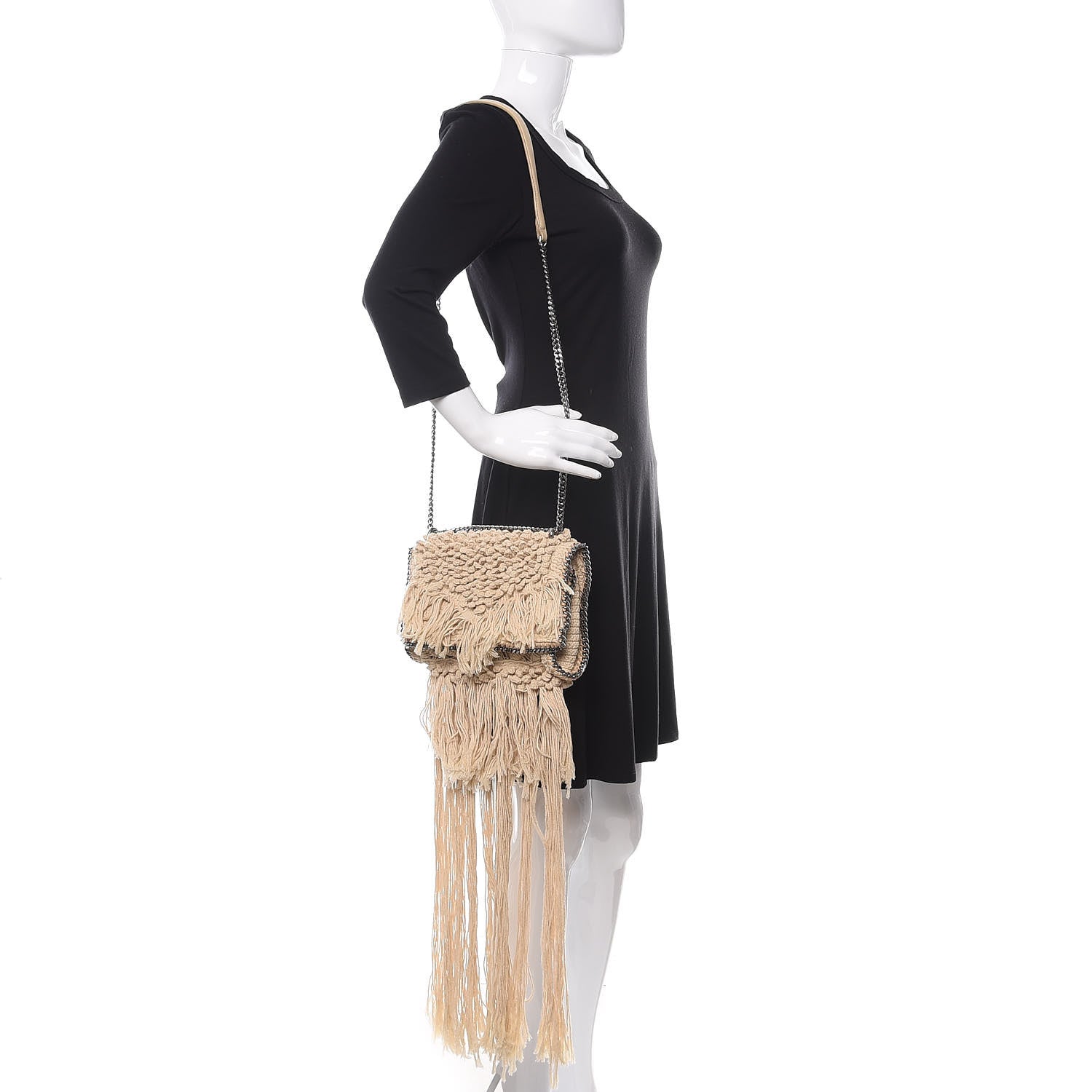 Stella McCartney Macrame Mini Falabella Shoulder Bag Egg White 2 of 11