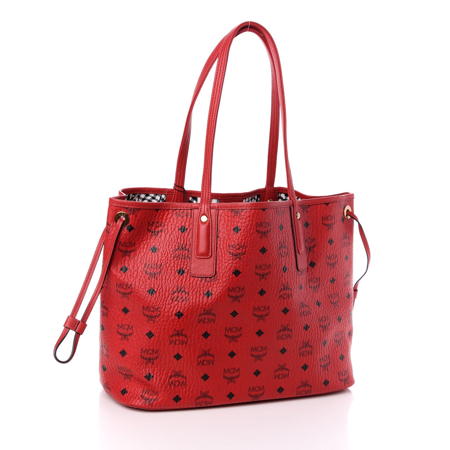 Visetos Medium Liz Reversible Shopper Tote Ruby Red