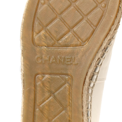 Chanel Lambskin CC Espadrilles 35 White Black 7 of 10