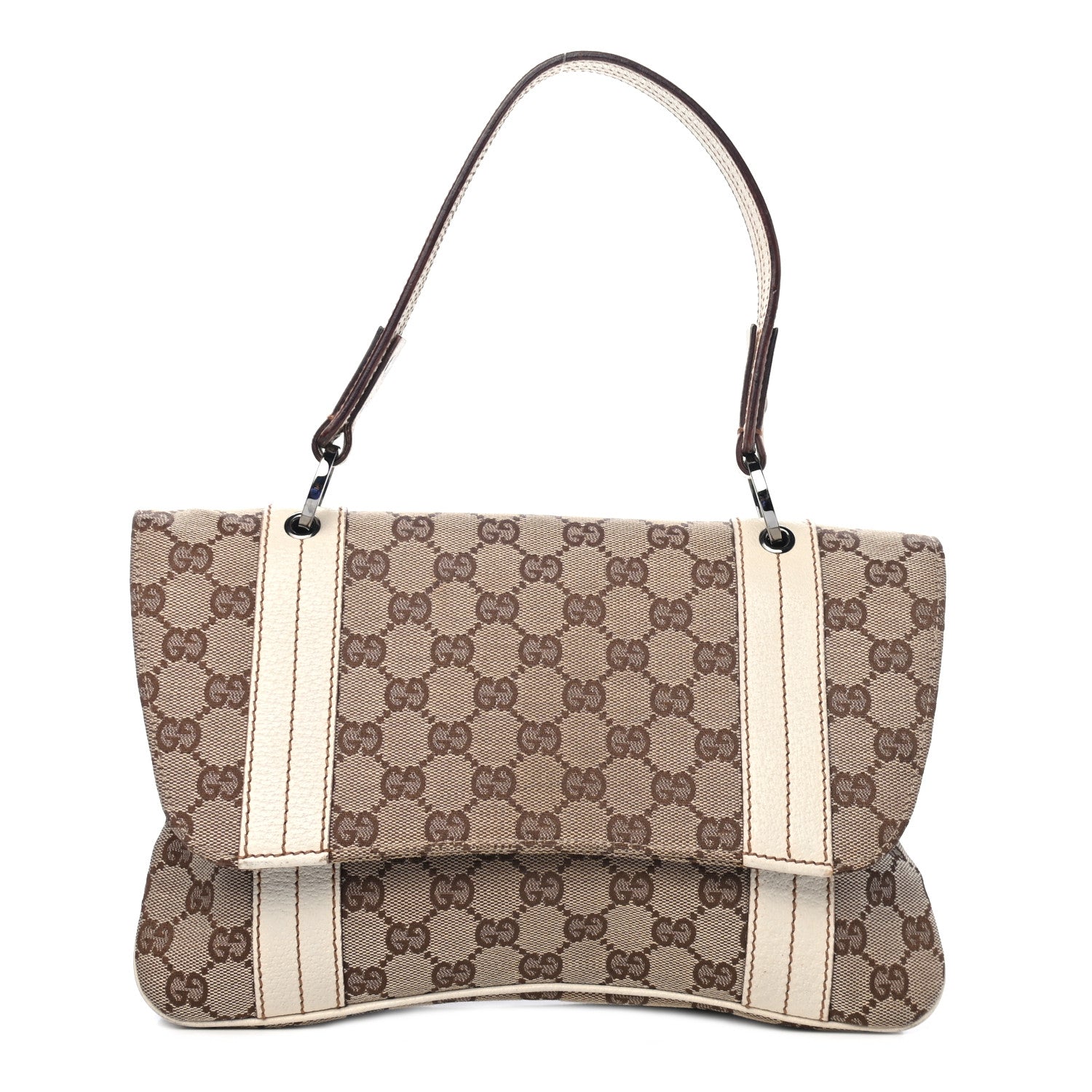 Gucci Monogram Satchel Bag Off White 1 of 4