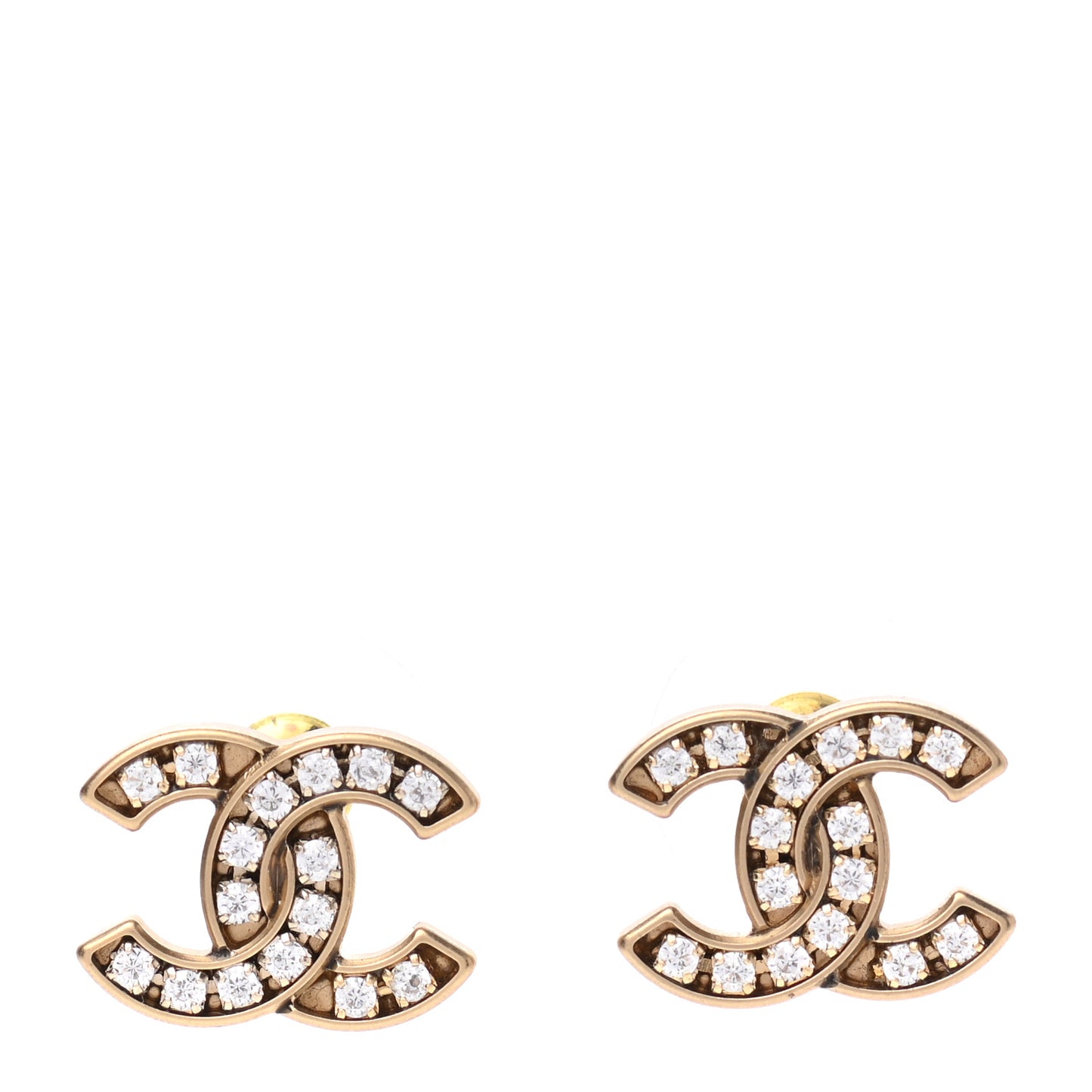 Crystal CC Earrings Gold