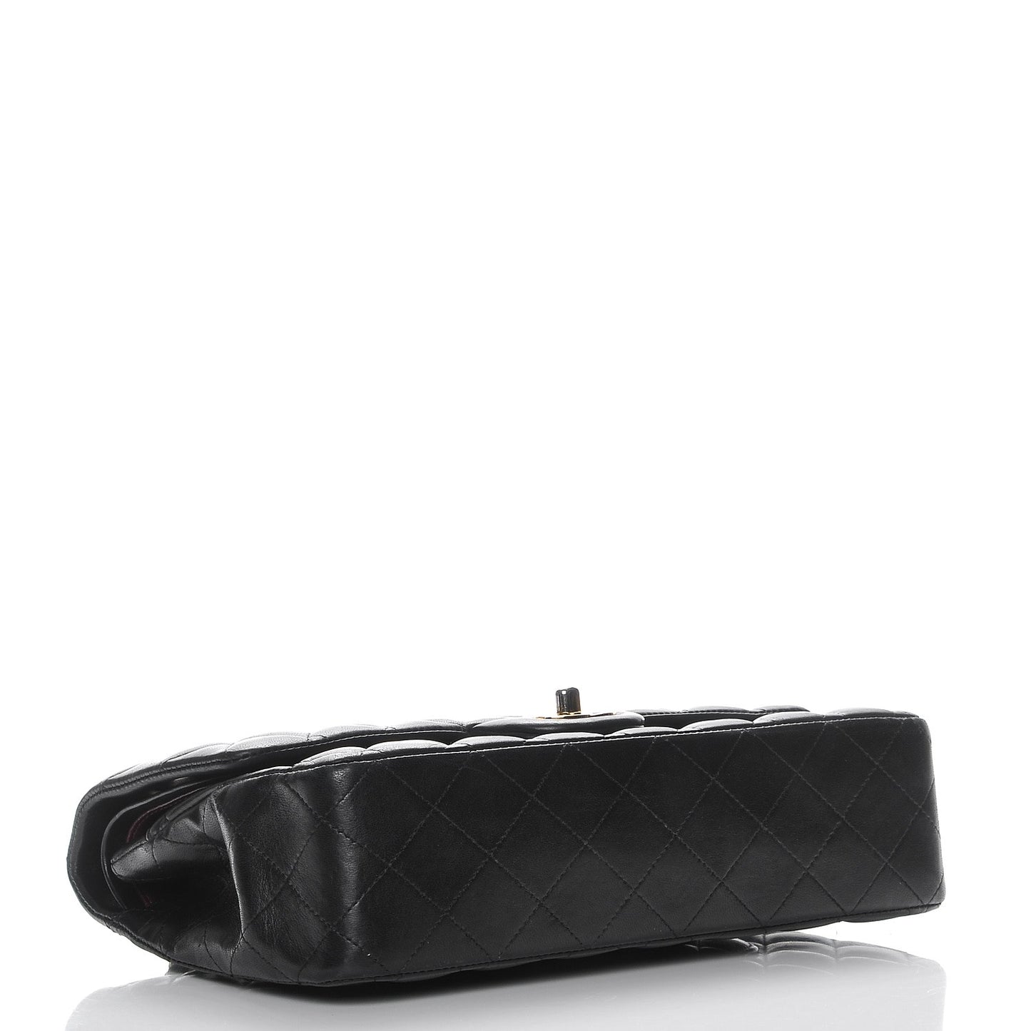 Lambskin Quilted Medium Double Flap Black