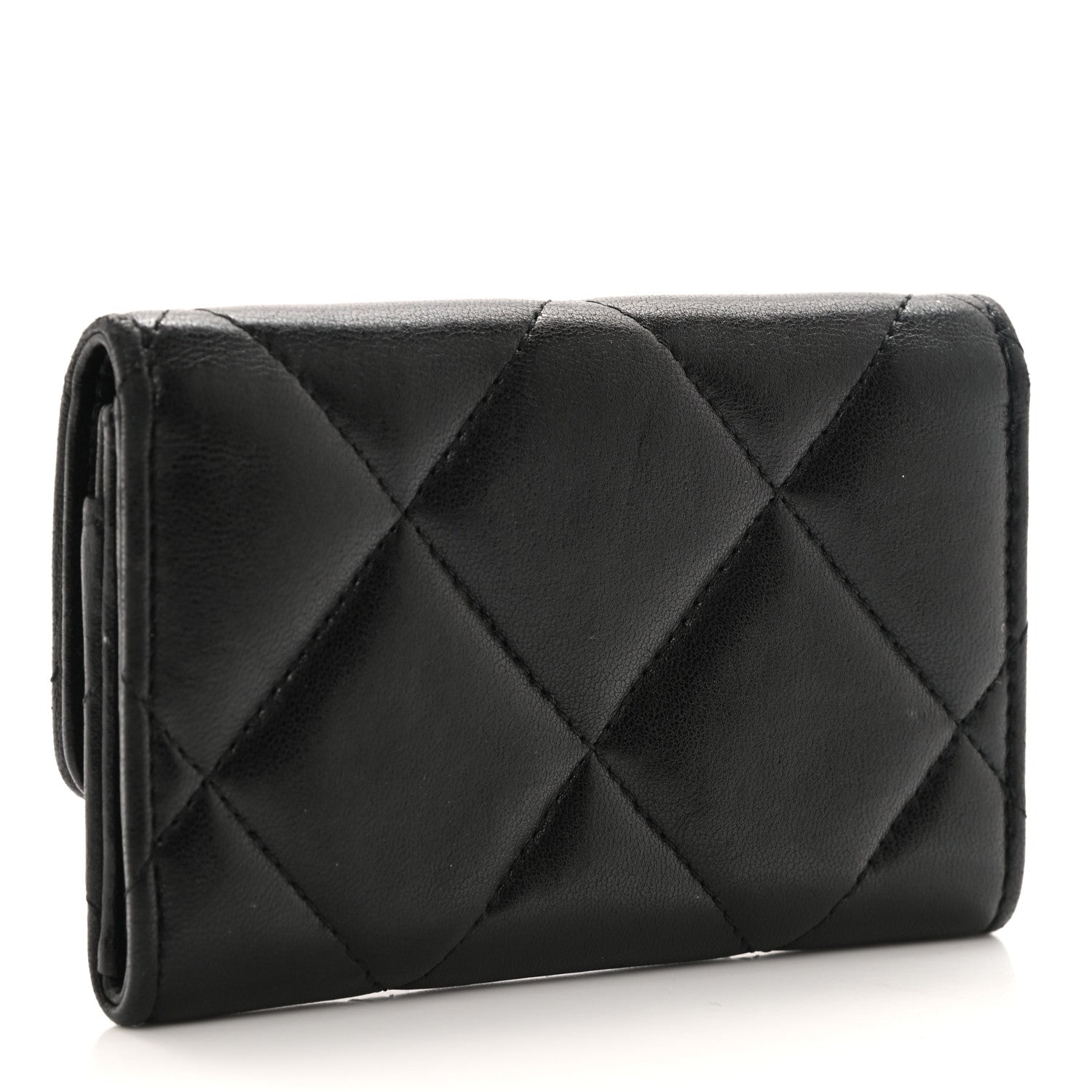 Chanel Lambskin Quilted Chanel 19 Flap Card Holder Black 3 of 10