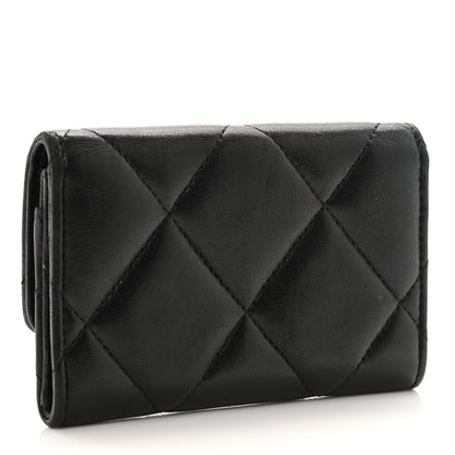 Chanel Lambskin Quilted Chanel 19 Flap Card Holder Black 3 of 10