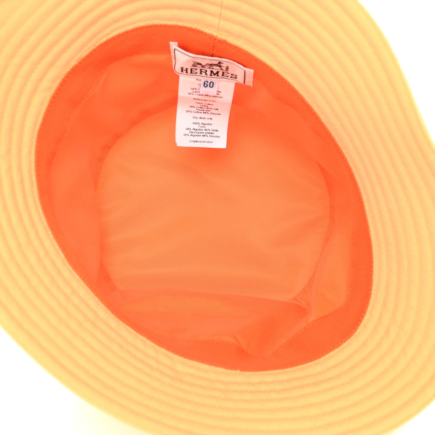 Hermes Cotton Gene Sunshine Bucket Hat 60 Melon 7 of 8
