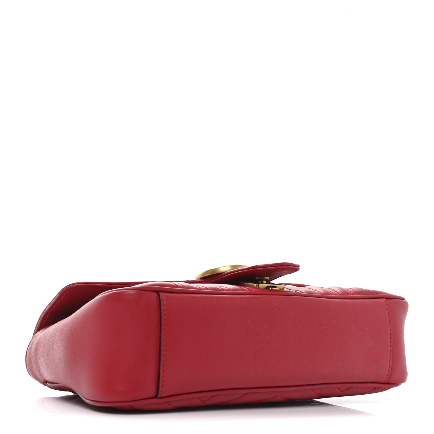 Gucci Calfskin Matelasse Small GG Marmont Shoulder Bag Hibiscus Red 4 of 10