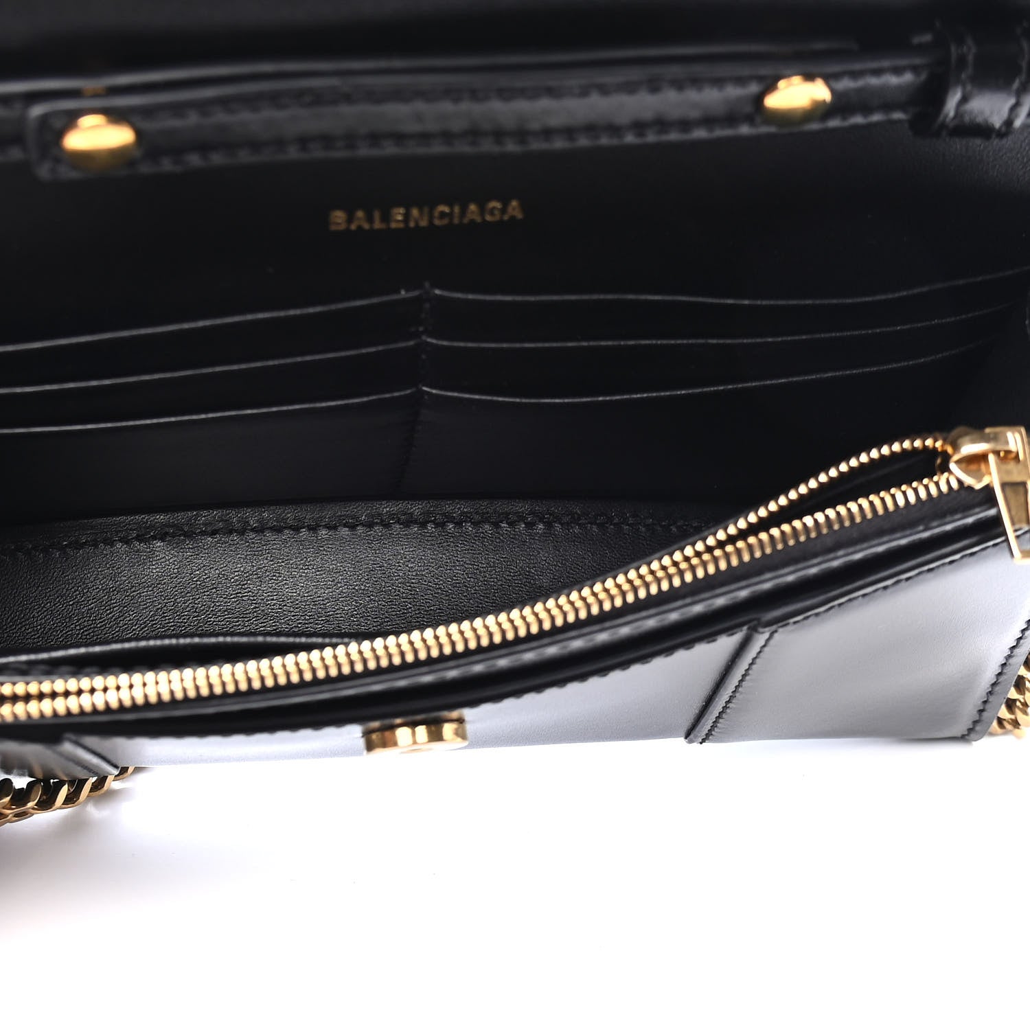 Balenciaga Shiny Box Calfskin Hourglass Chain Bag Black 5 of 10