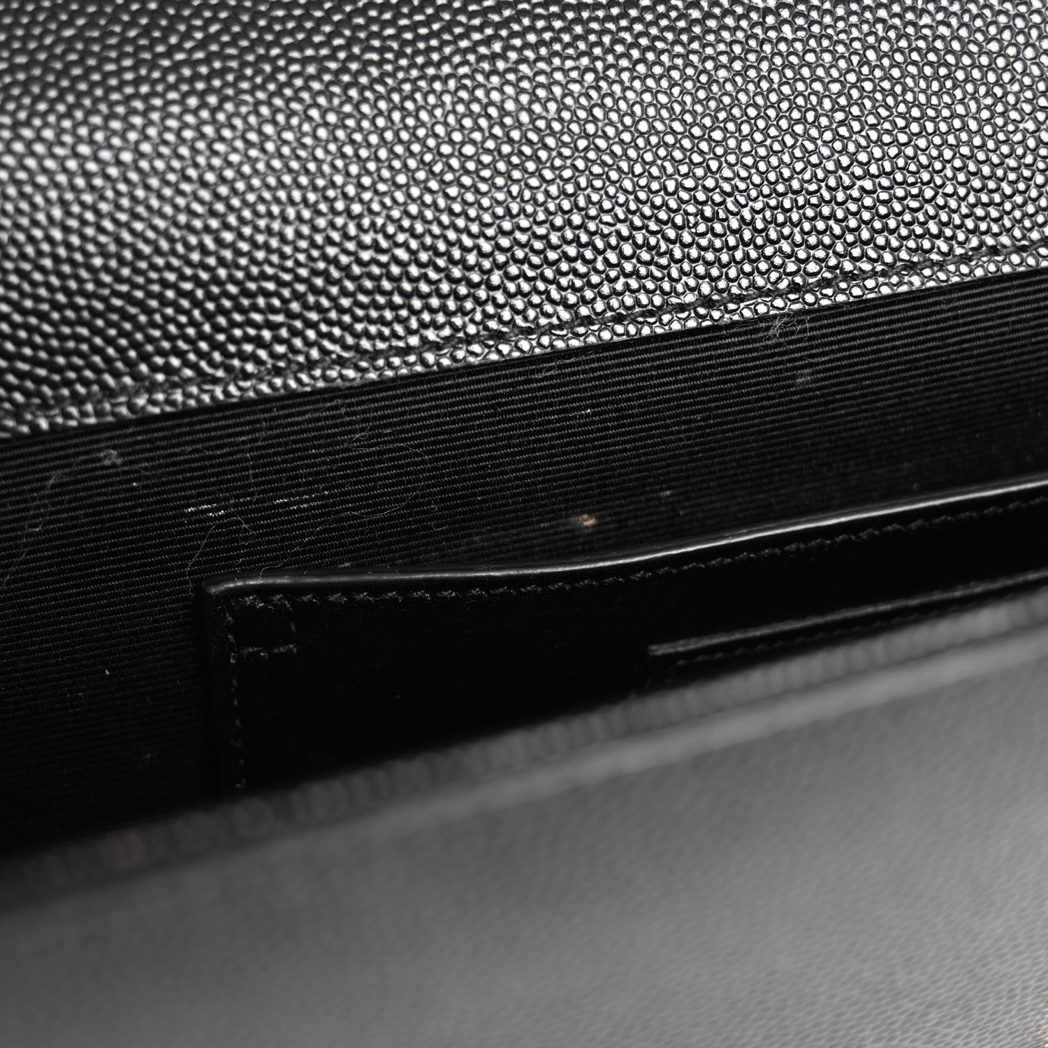 Saint Laurent Grain De Poudre Monogram Cassandre Clutch Black 8 of 9