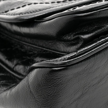 Saint Laurent Crinkled Calfskin Matelasse Monogram Medium Niki Chain Satchel Black 11 of 13