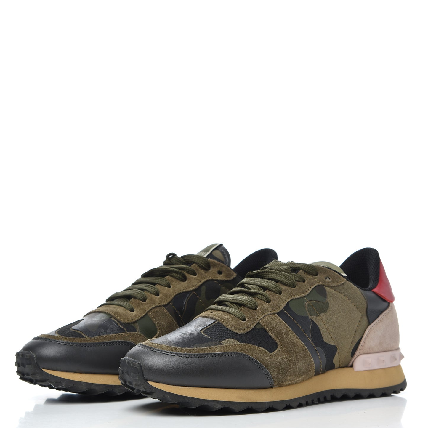 Nappa Suede Camouflage Womens Rockrunner Sneakers 37 Green Multicolor