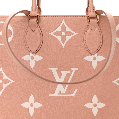 Louis Vuitton Empreinte Monogram Giant Onthego MM Rose Trianon Creme 7 of 9
