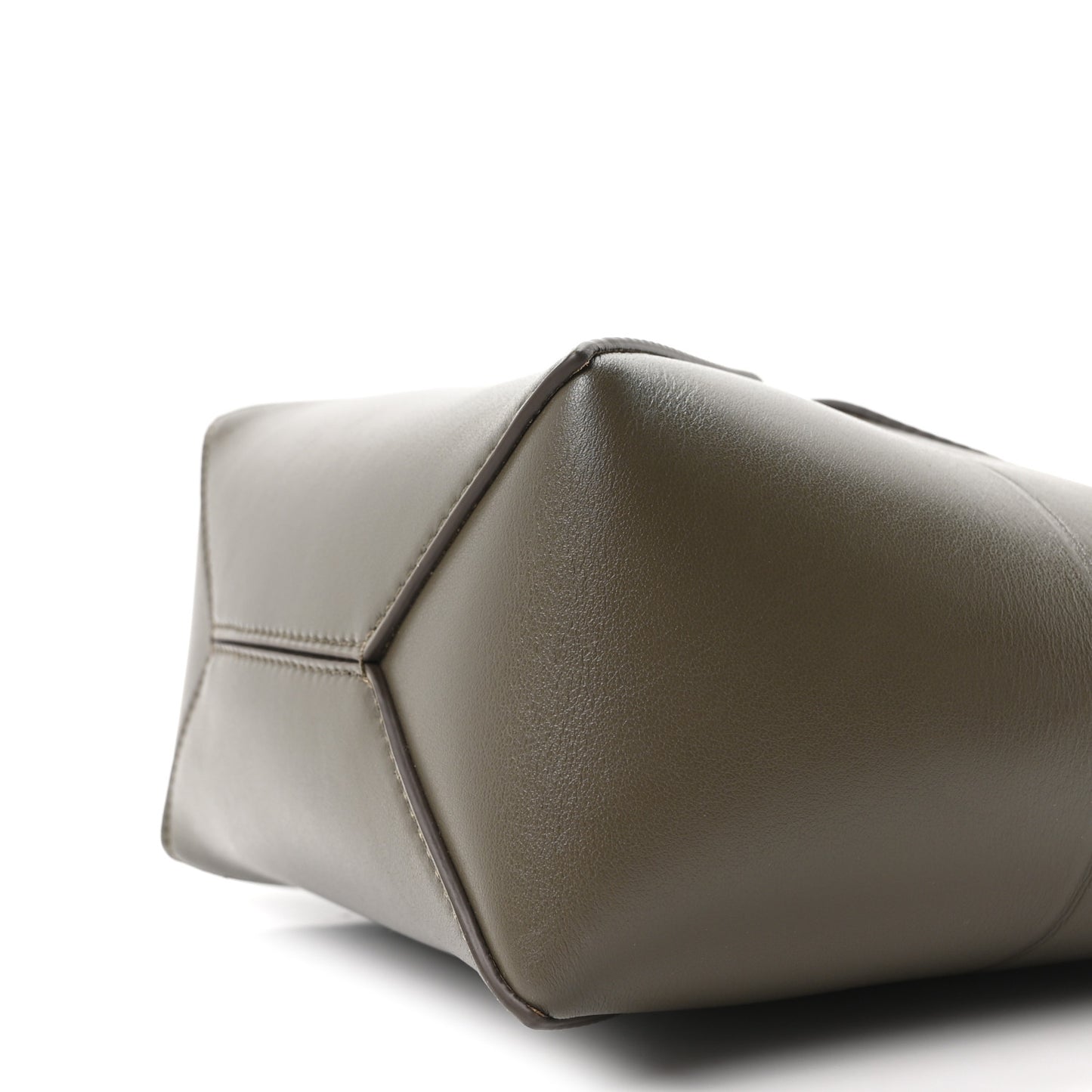 Shiny Calfskin Mini Puzzle Fold Tote Dark Khaki