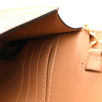 Fendi Vitello Ceylon Bi-Color FF 1974 Embossed FF Diamonds Chain Wallet Miele Scuro 6 of 9