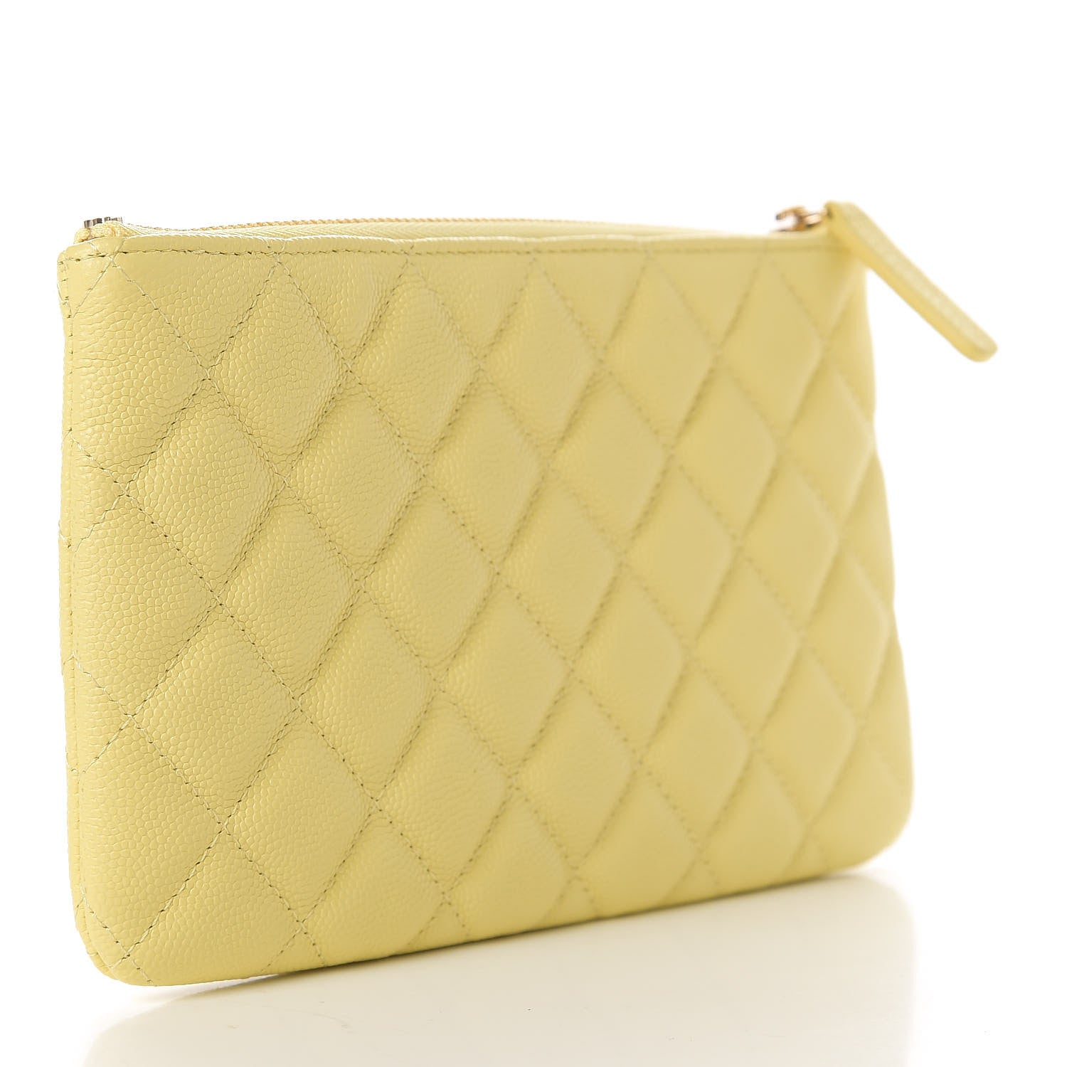 Chanel Caviar Quilted Small Pouch Light Yellow 3 of 10