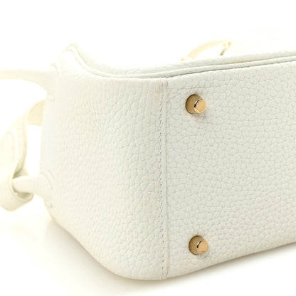 Hermes Taurillon Clemence Mini Lindy 20 New White 9 of 10