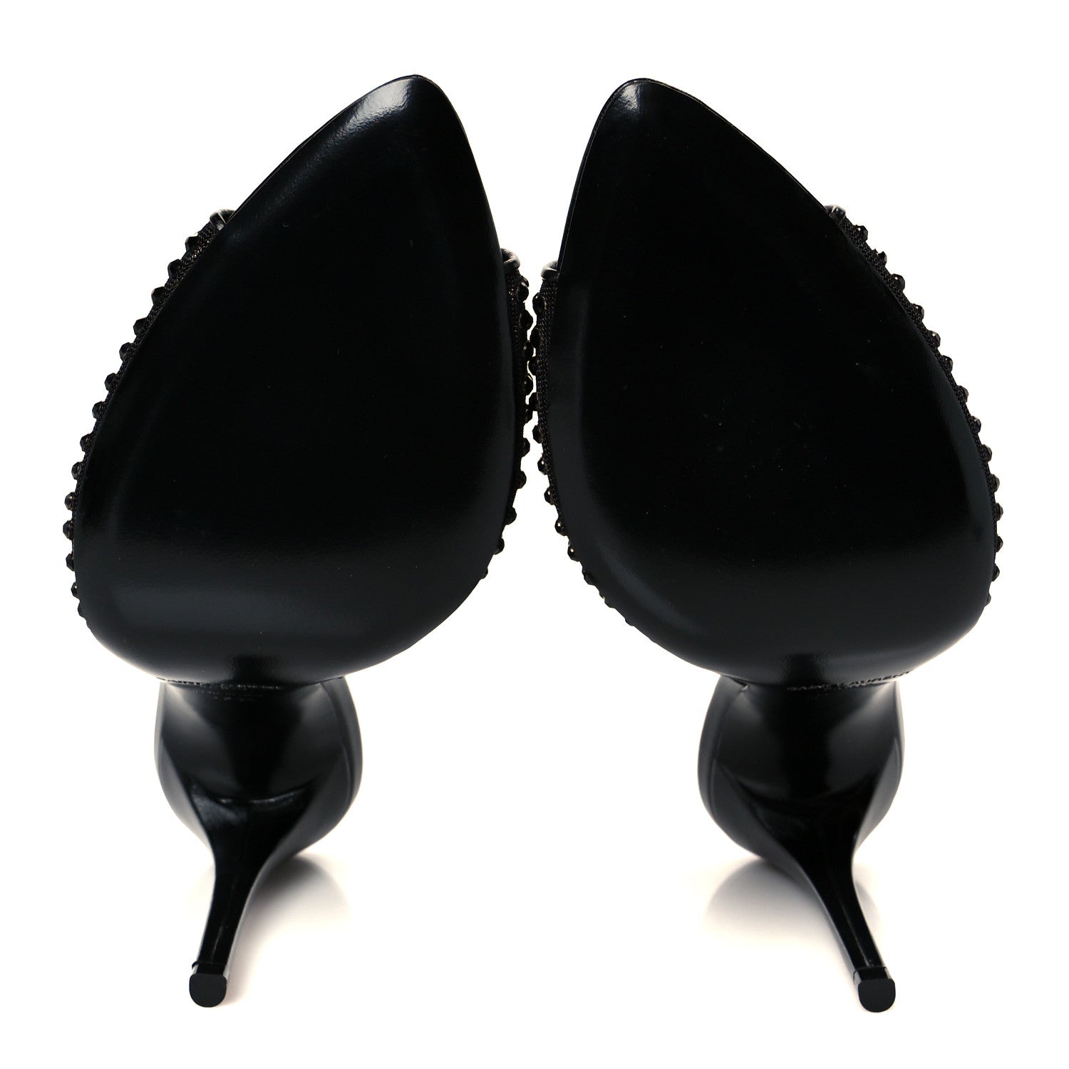 Saint Laurent Tulle Strass Gippy 110 Mule Sandals 37.5 Black 6 of 8