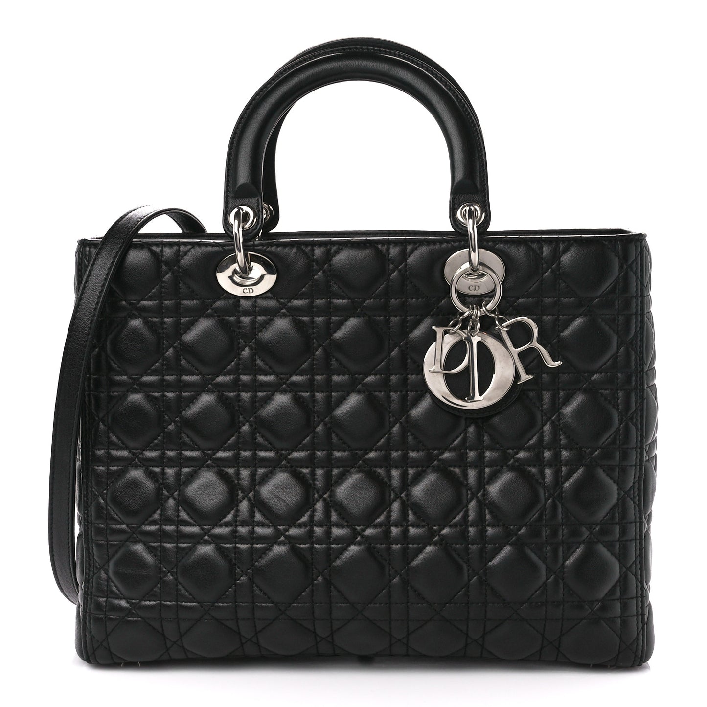 Lambskin Cannage Large Lady Dior Black