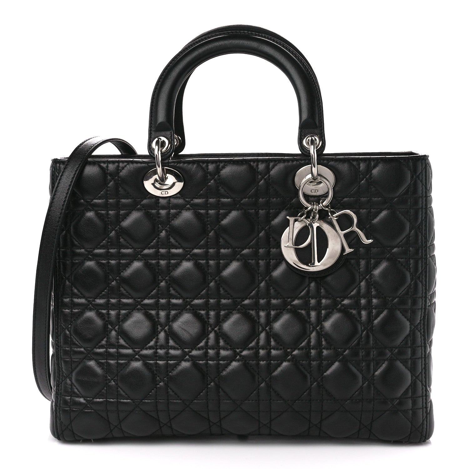 Christian Dior Lambskin Cannage Large Lady Dior Black 1 of 11