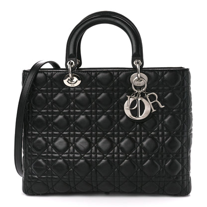 Christian Dior Lambskin Cannage Large Lady Dior Black 1 of 11