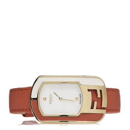 Fendi Stainless Steel Calfskin Diamond Mother of Pearl 29mm Chameleon Quartz Watch Coral 3 of 8