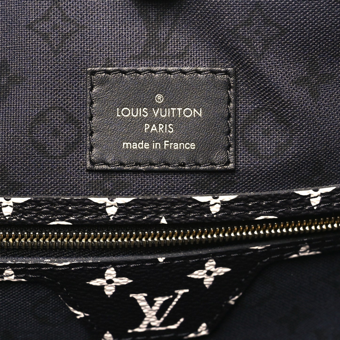Monogram Giant Crafty Neverfull MM Creme Rouge Black