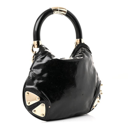 Gucci Patent Mini Indy Top Handle Hobo Black 3 of 10