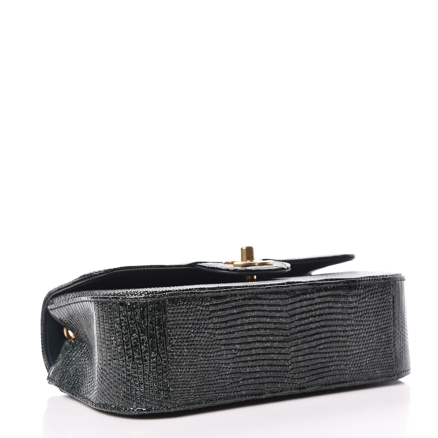Chanel Lizard Mini Rectangular Flap Dark Green 4 of 9