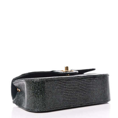 Chanel Lizard Mini Rectangular Flap Dark Green 4 of 9