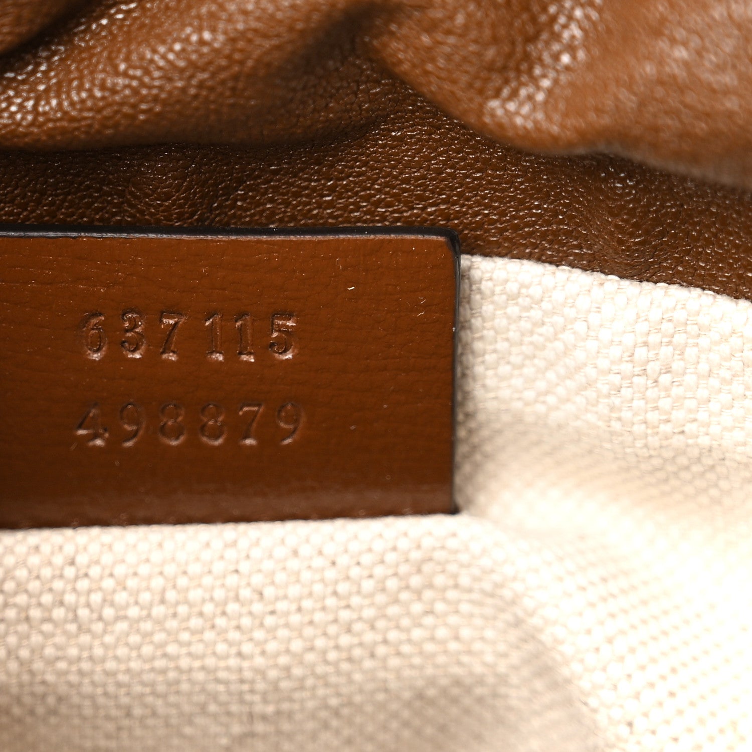 Gucci GG Supreme Monogram Azalea Sakai Calfskin Small Horsebit 1955 Drawstring Bucket Bag Beige Ebony Brown Sugar 7 of 10