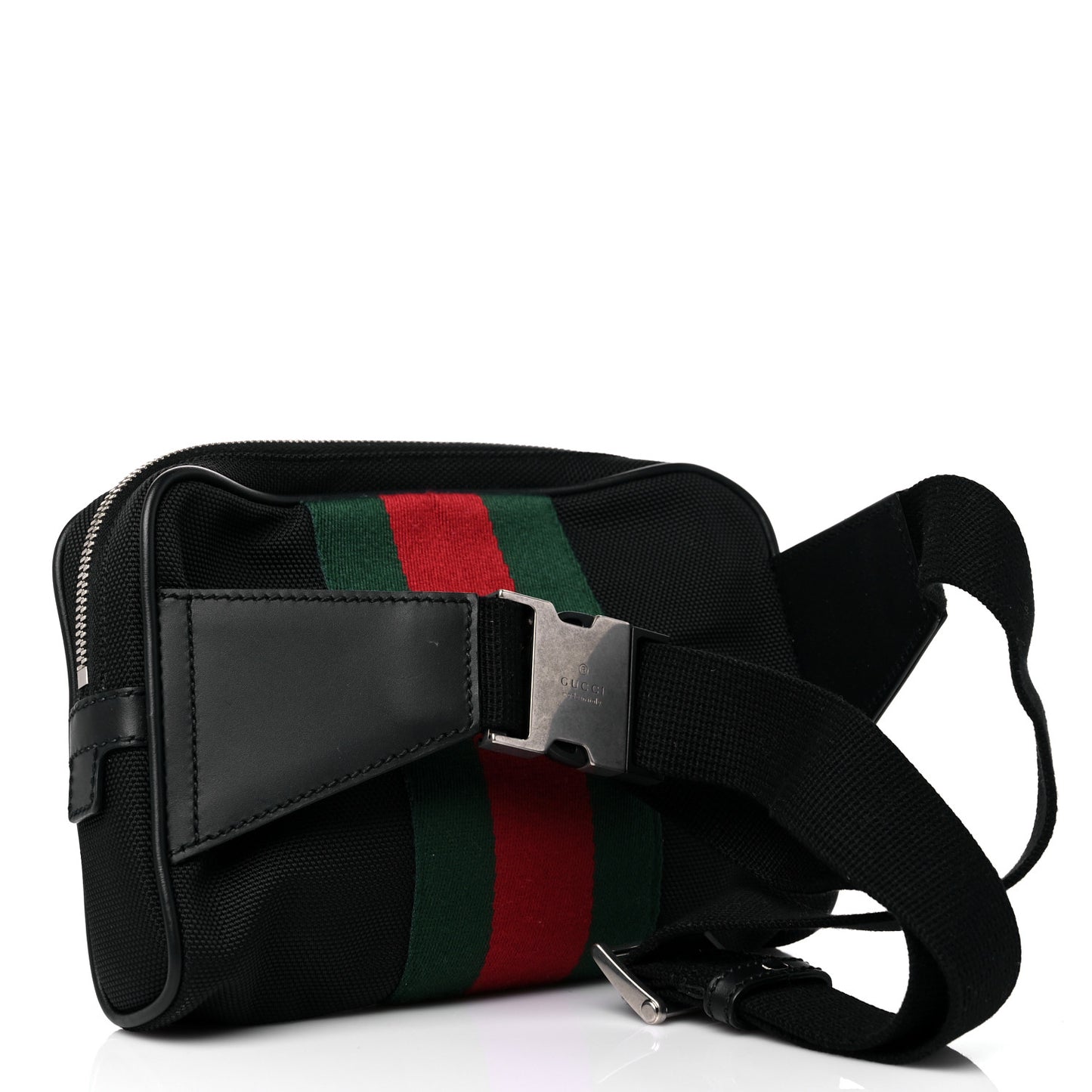 Canvas Web Slim Belt Bag Black