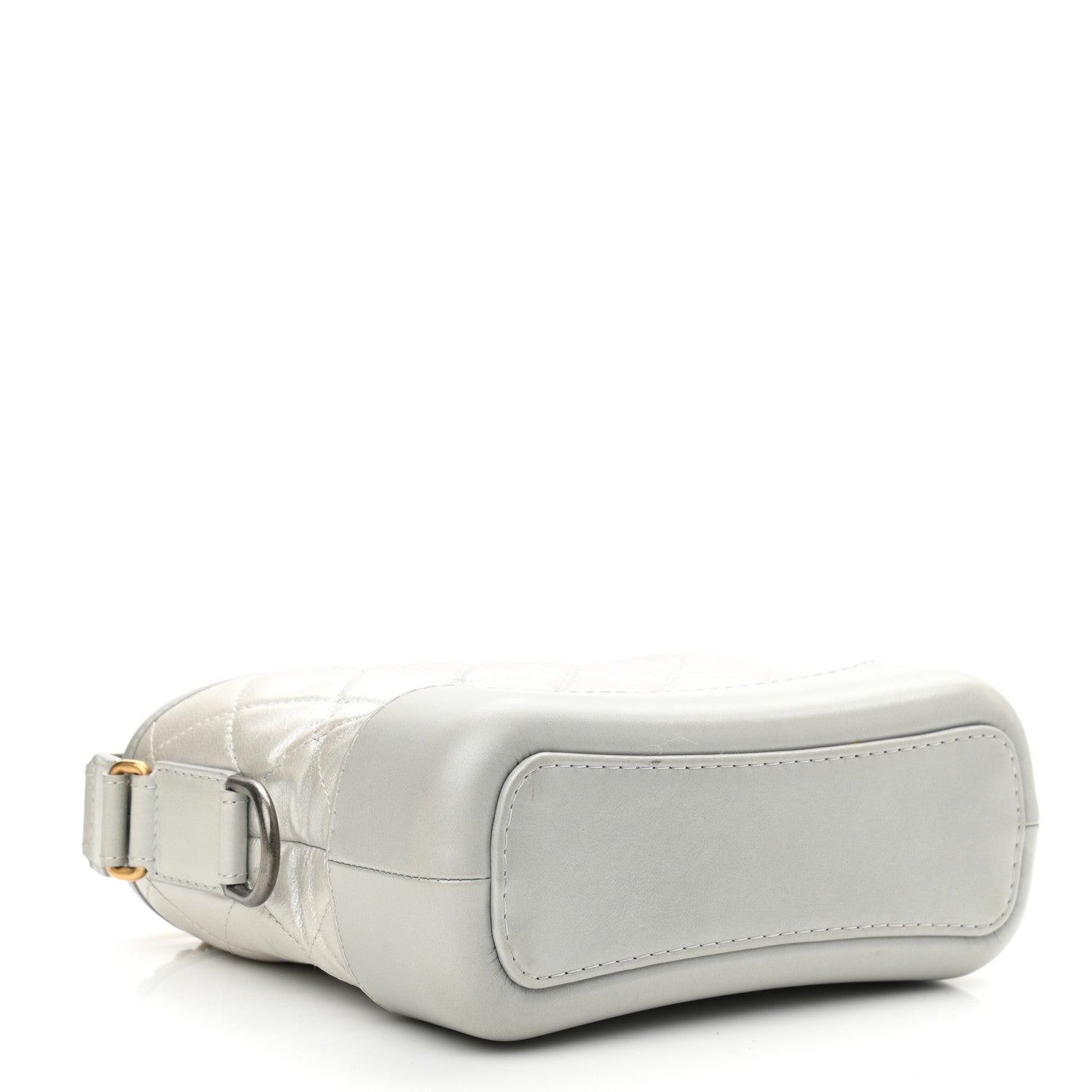 Chanel Metallic Aged Calfskin Quilted Small Gabrielle Hobo Silver 4 of 12