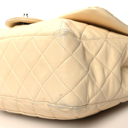 Chanel Washed Lambskin Quilted Jumbo Single Flap Bijoux Chain Ivory 10 of 12