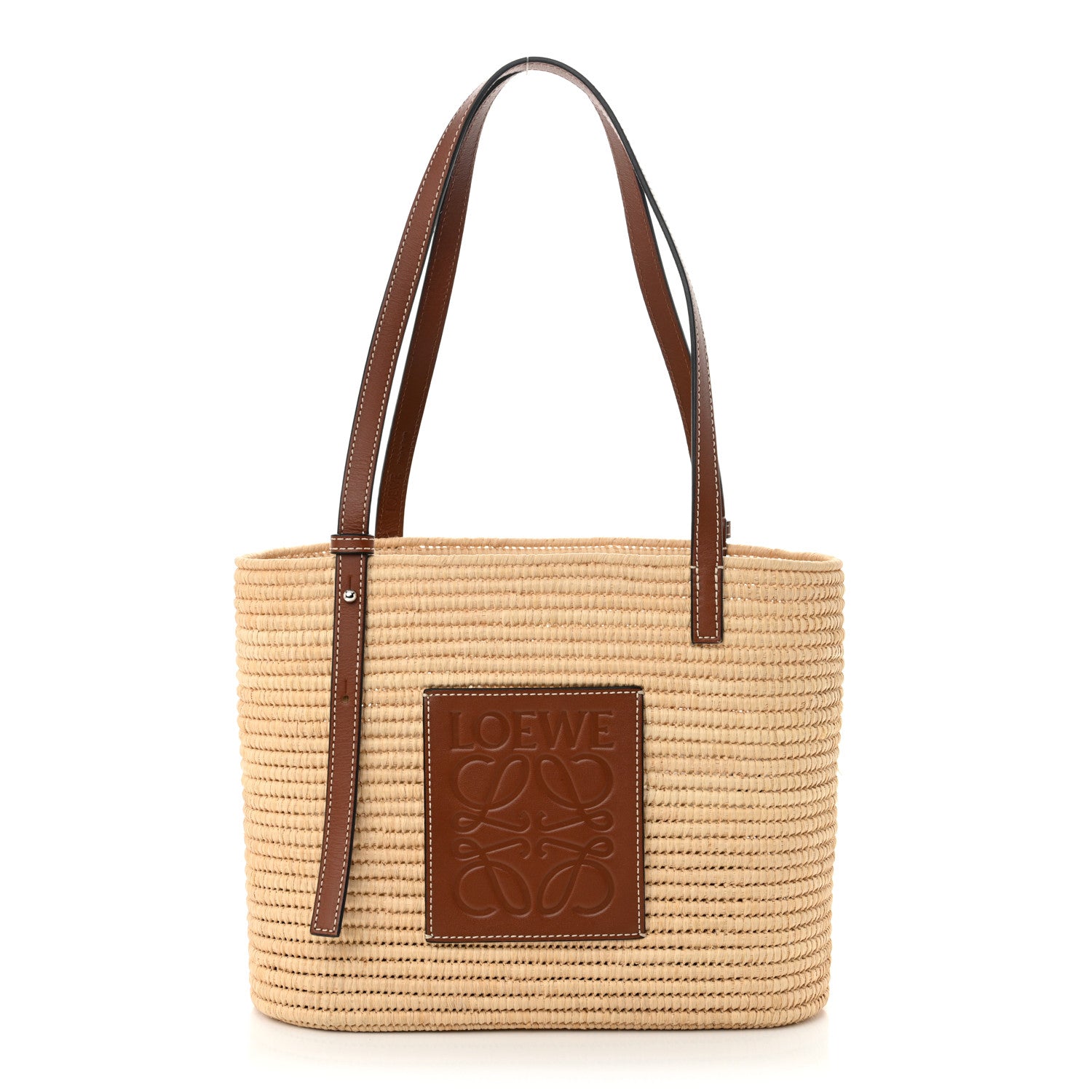 Loewe Raffia Small Square Basket Tote Bag Natural Tan 1 of 10