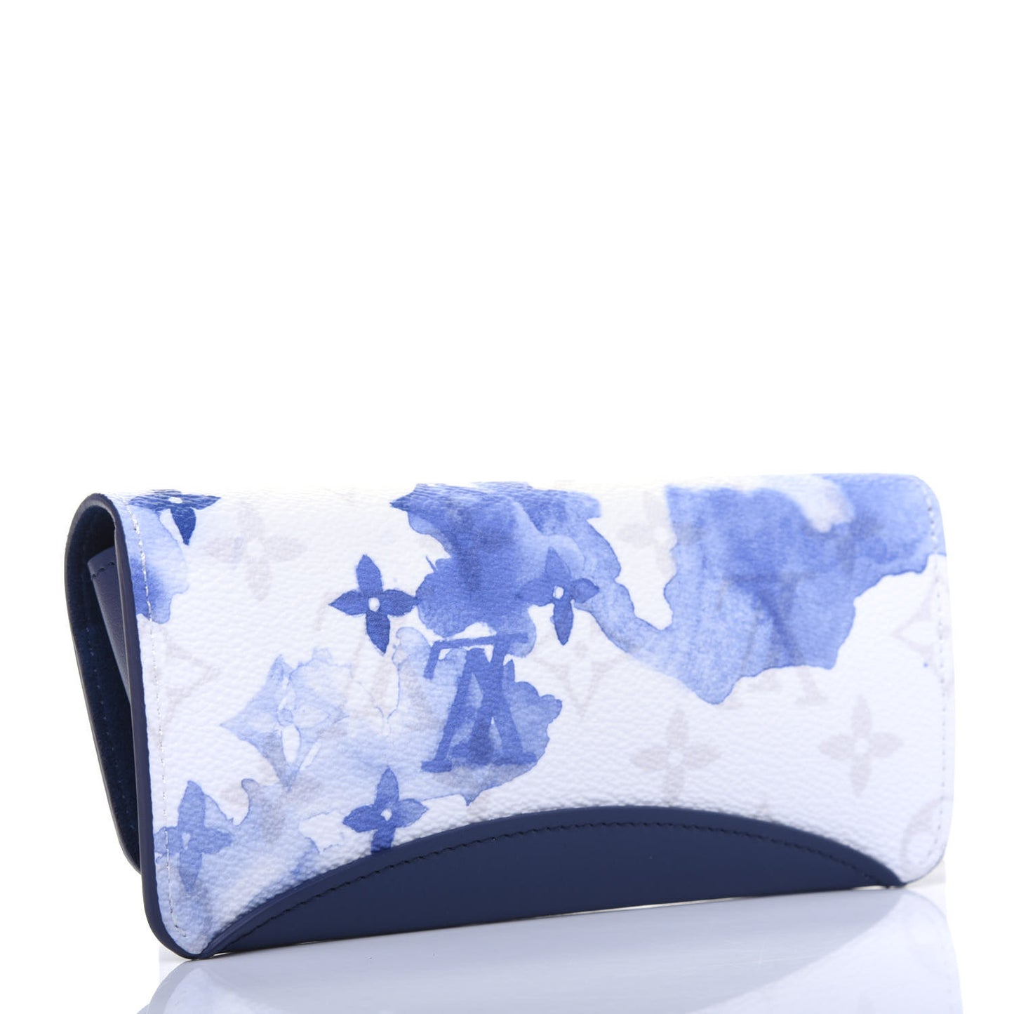 Monogram Watercolor Woody Glasses Case Blue