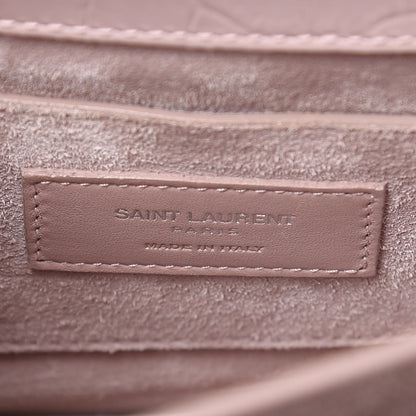 Saint Laurent Calfskin Crocodile Embossed Medium Monogram Sunset Powder Pink 6 of 11