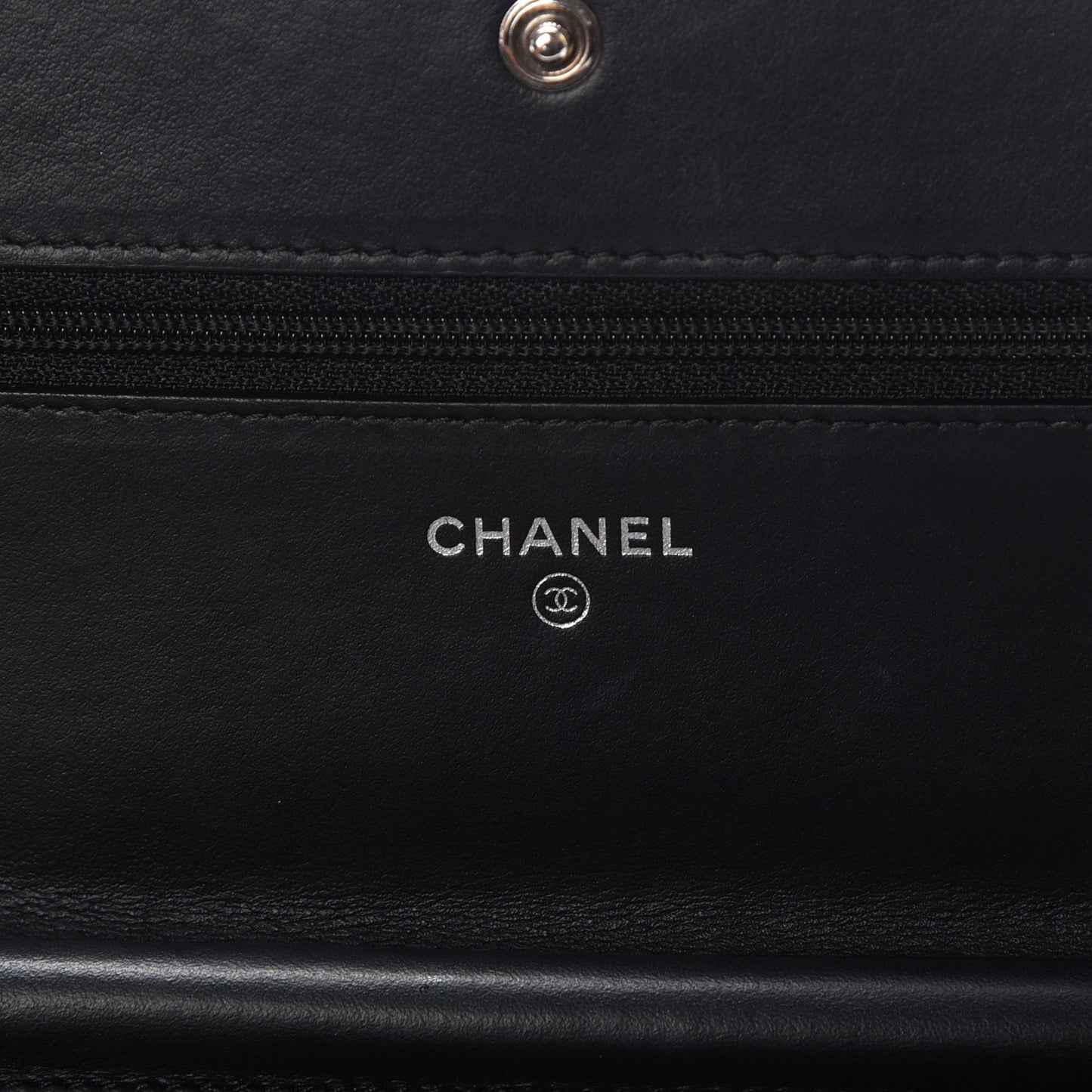 Calfskin Quilted Boy Wallet On Chain WOC Black