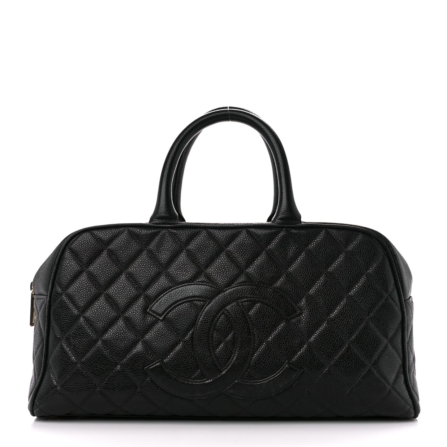 Caviar Quilted Large Bowler Black