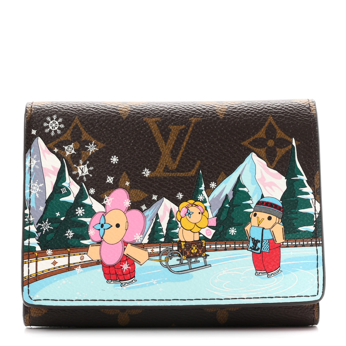 Louis Vuitton Monogram 2023 Christmas Animation Alpine Victorine Wallet Wisteria Pink 1 of 7