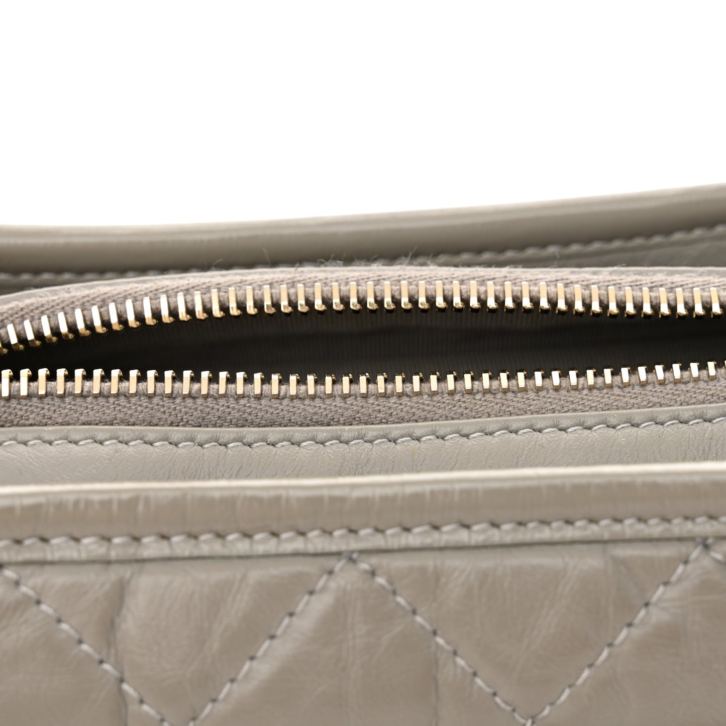 Aged Calfskin Quilted Small Gabrielle Hobo Grey