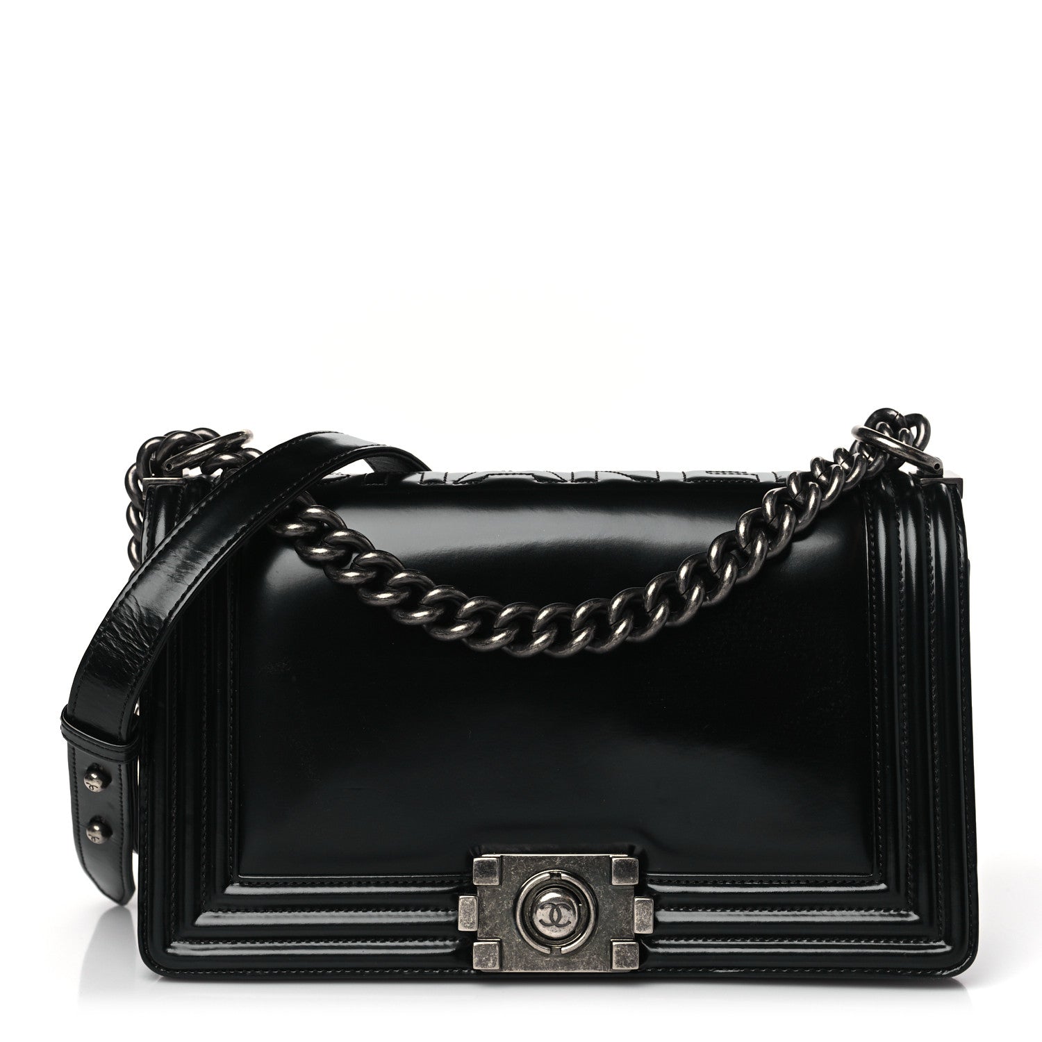 Chanel Glazed Calfskin Medium Boy Flap Black 1 of 9