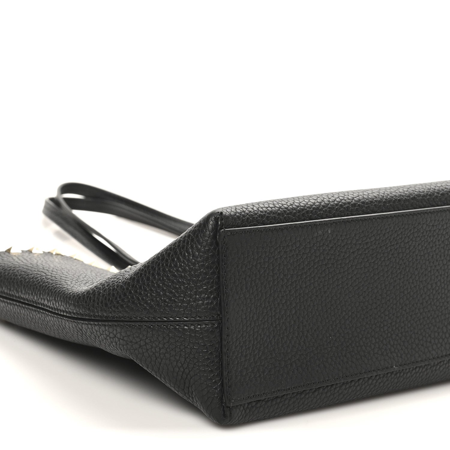 Valentino Garavani Grained Calfskin Small Rockstud Shoulder Tote Black 8 of 9