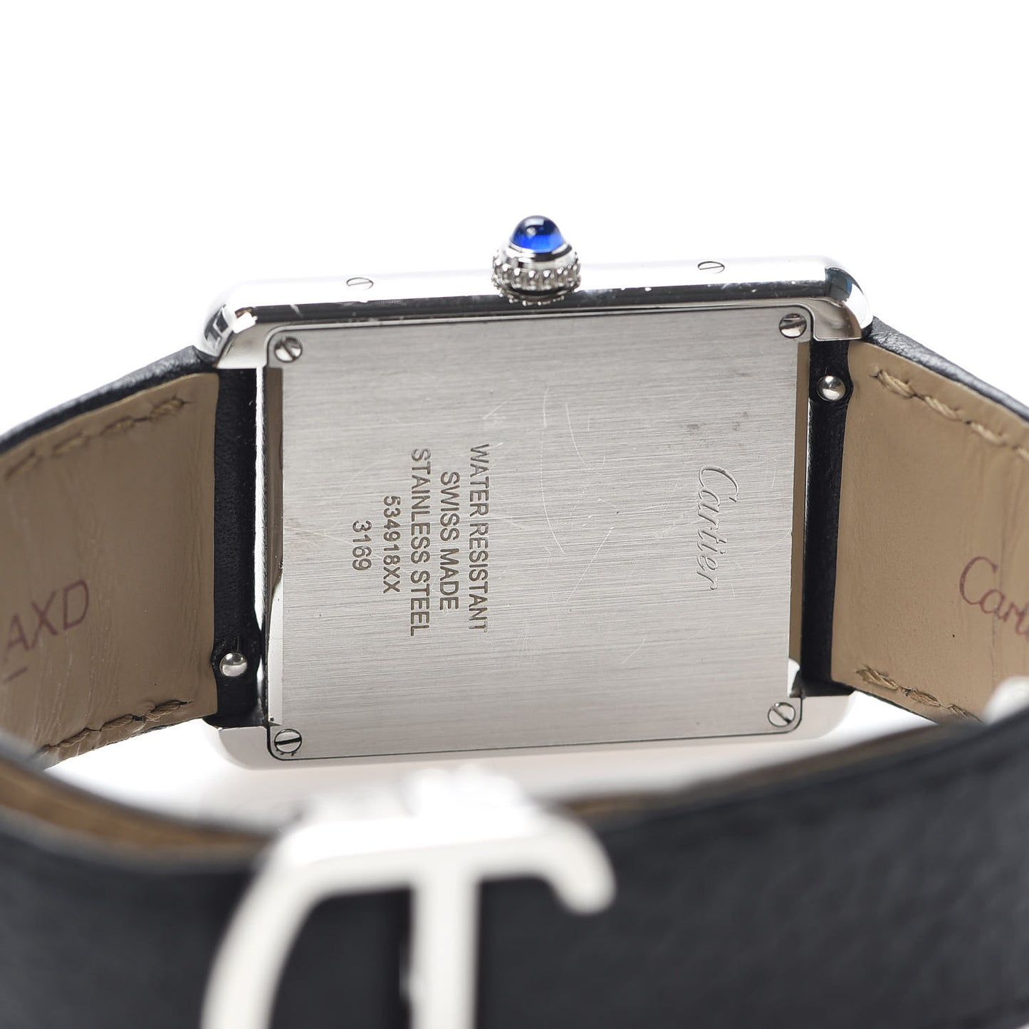 Stainless Steel Calfskin 27mm Tank Solo Quartz Watch