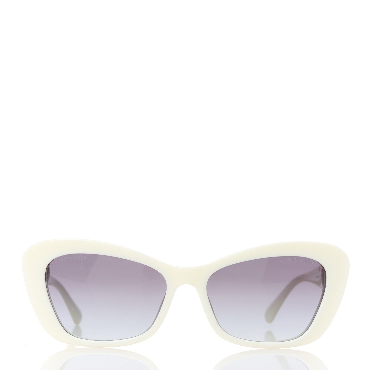 Chanel Acetate Pearl Cat Eye CC Sunglasses 5481-H White 2 of 8