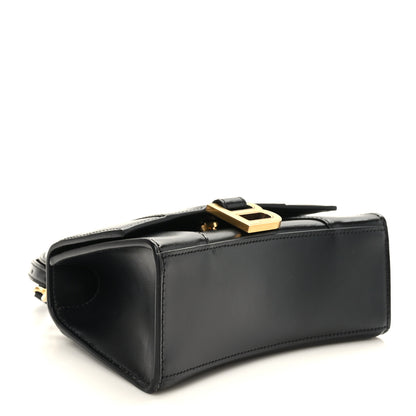 Balenciaga Shiny Box Calfskin Hourglass Top Handle Bag XS Black 4 of 10